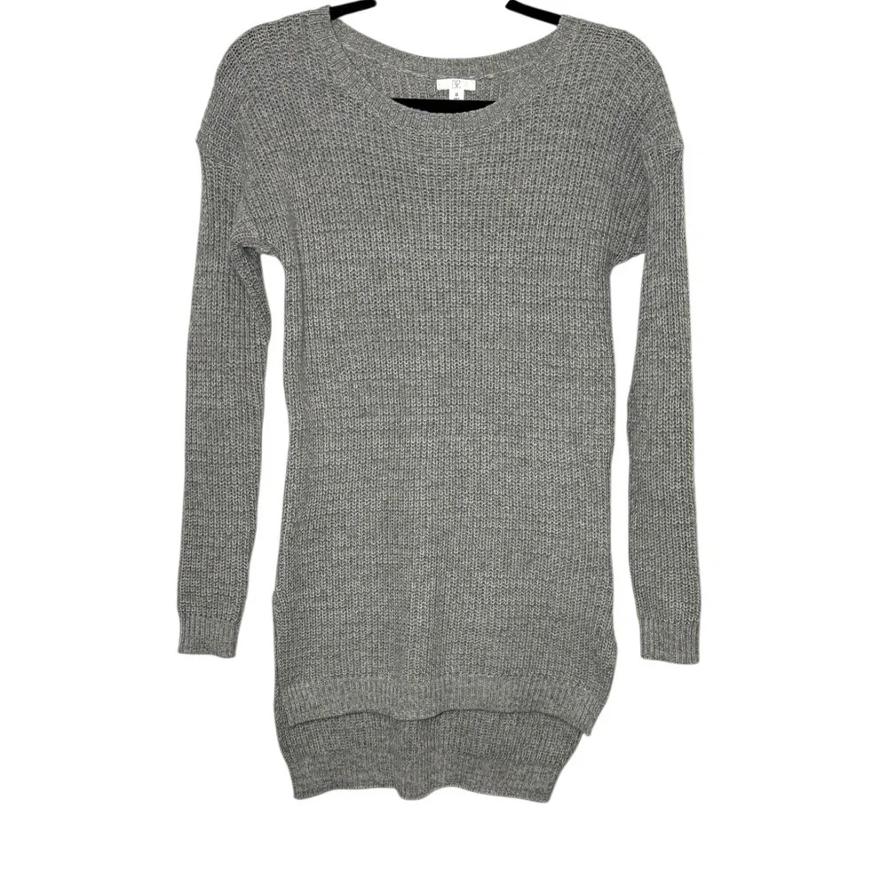 BP Nordstrom Sweater Tunic Size XS Gray Marled Crew Neck Knit Pullover NWT